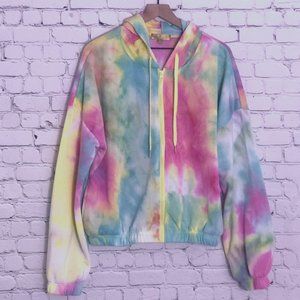 SUPER ON TREND PASTEL TIE DYED HOODIE JR PLUS SIZE
